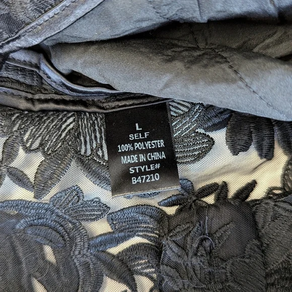 Fashion Nova Denise Sheer Mesh Flower Embroidered Hi-Rise Flare Pants Black sz L - Picture 9 of 17